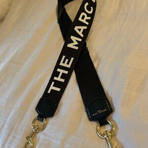 Marc Jacobs Black and Gold Logo Strap